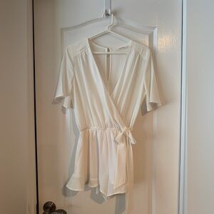 Caramela  One Piece White Romper - size small - bottom is lined